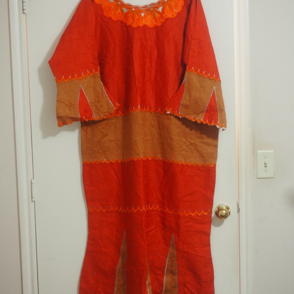 Red and Tan Traditional Dress